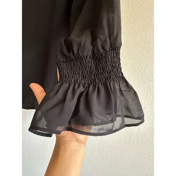 JM COLLECTION Plus Size Smocked-Sleeve Necklace Top Size 
2X - Picture 5 of 8